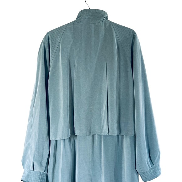 STUNNING Vintage Blue Luba Midmod Trench Coat Jacket - Picture 8 of 10
